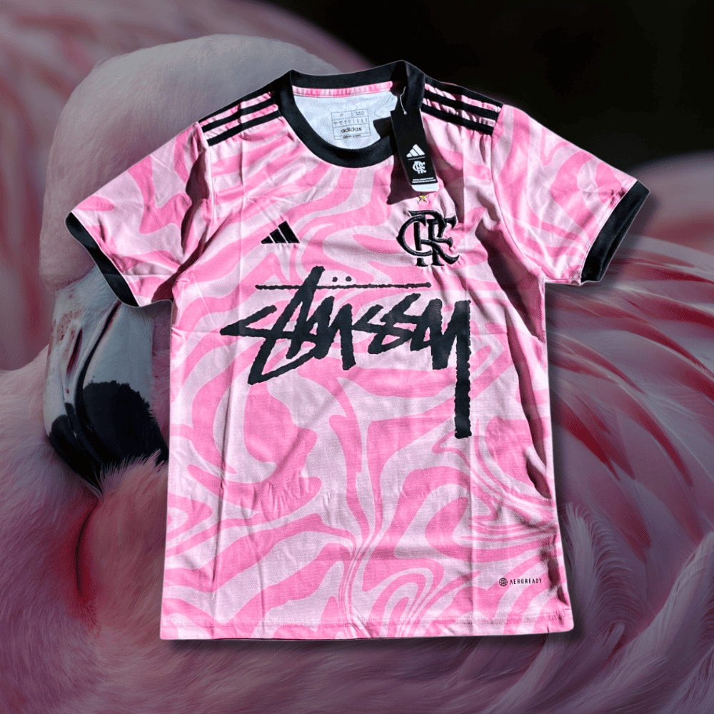 Camiseta Flamengo de Stussy | Camiseta edición especial rosa