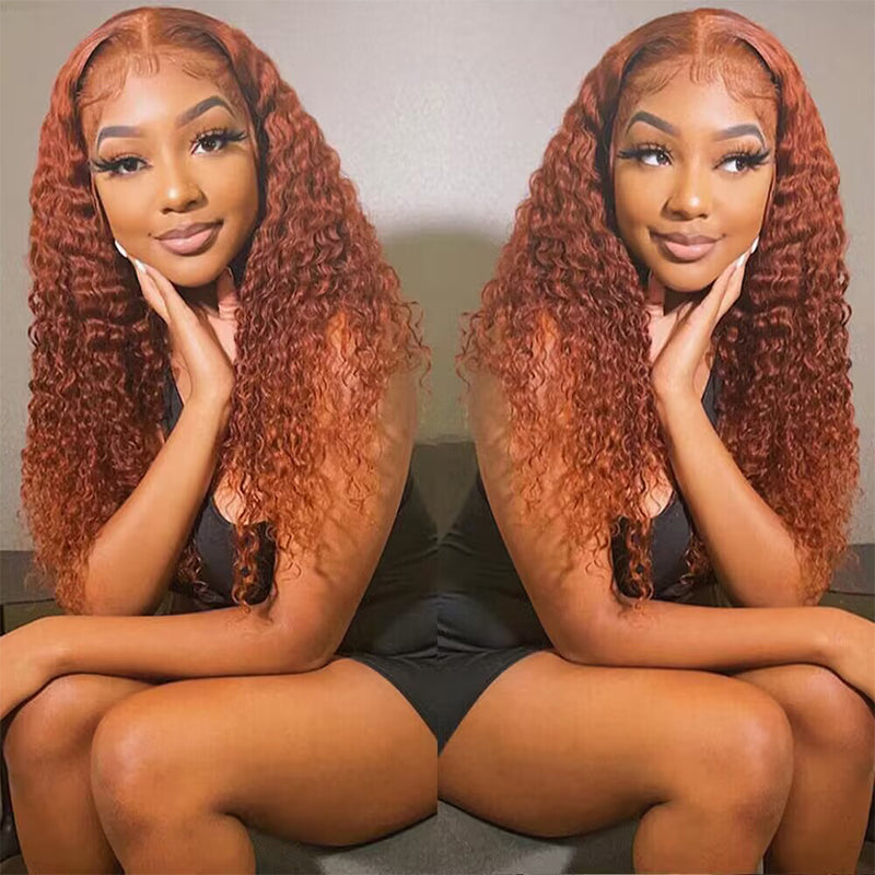 Deep Wave Ginger Human Hair Wig - HD Lace Wigs