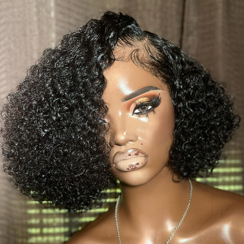 Kinky Curly Bob Short Human Hair Wigs - HD Lace Wigs