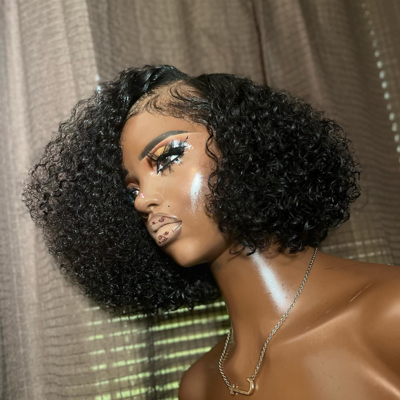 Kinky Curly Bob Short Human Hair Wigs - HD Lace Wigs