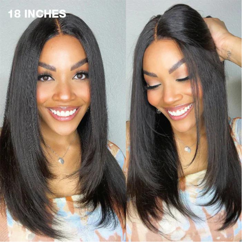 Straight Layered Cut Human Hair Wig - HD Lace Wigs