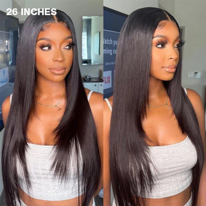 Straight Layered Cut Human Hair Wig - HD Lace Wigs