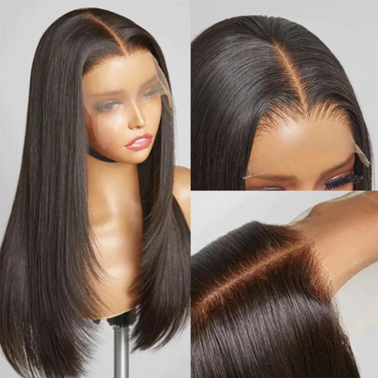 Straight Layered Cut Human Hair Wig - HD Lace Wigs