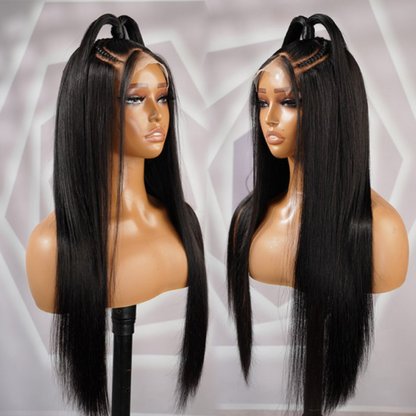 Straight Half Up Half Down Synthetic Wig - HD Lace Wigs