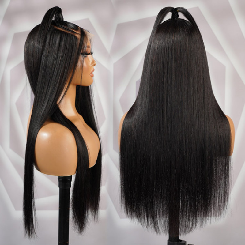 Half Up Half Down Straight Synthetic Wig - HD Lace Wigs