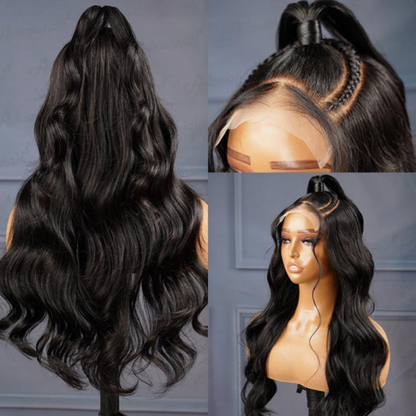 Half Up Half Down Body Wave Human Hair Wig - HD Lace Wigs