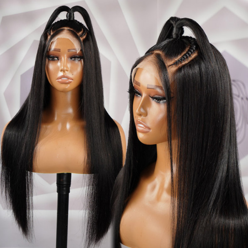 Half Up Half Down Straight Synthetic Wig - HD Lace Wigs