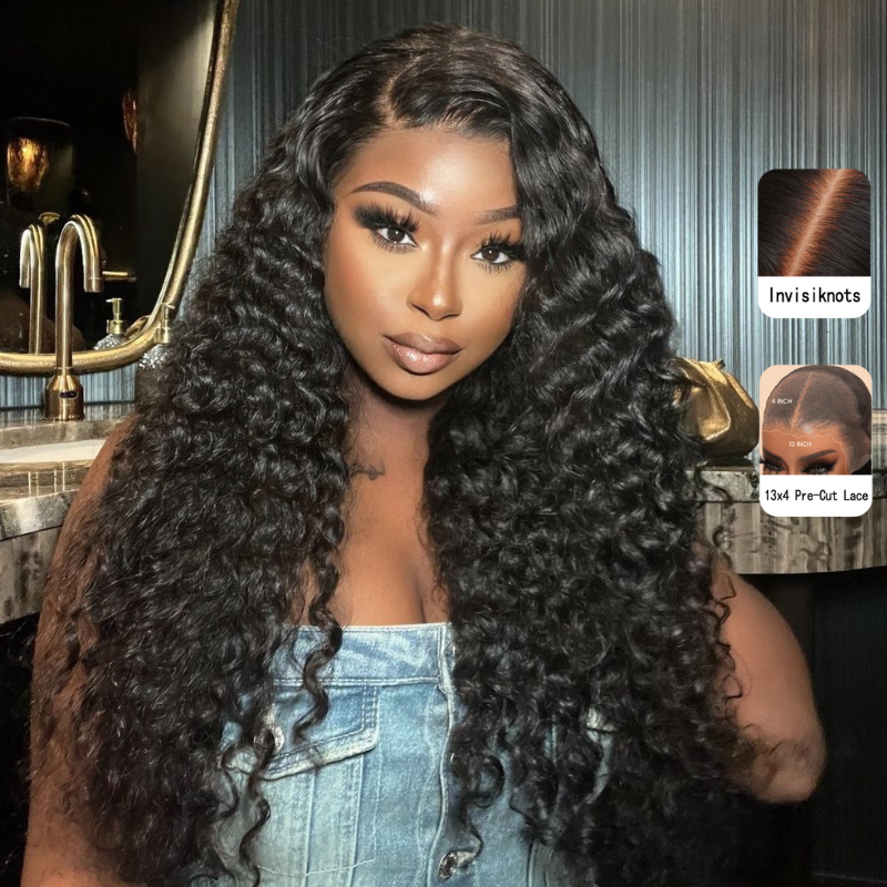 Bleached Knots Deep Wave Curly Human Hair Wig - HD Lace Wigs