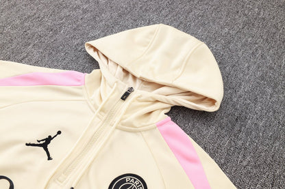 psg beige and black premium Football Tracksuit