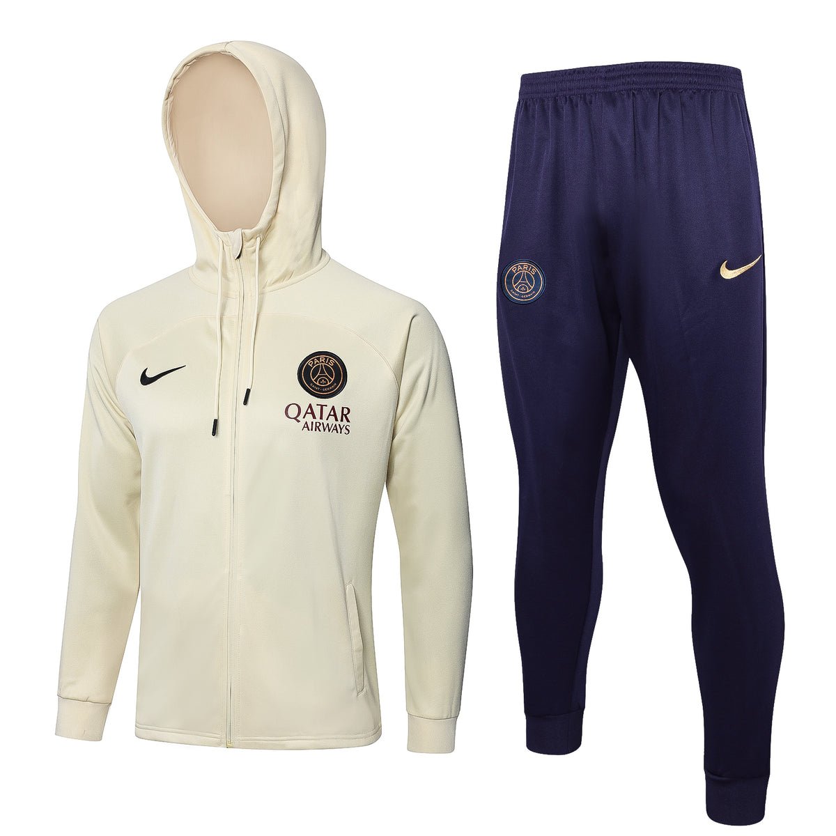 psg beige and dark blue premium Football Tracksuit