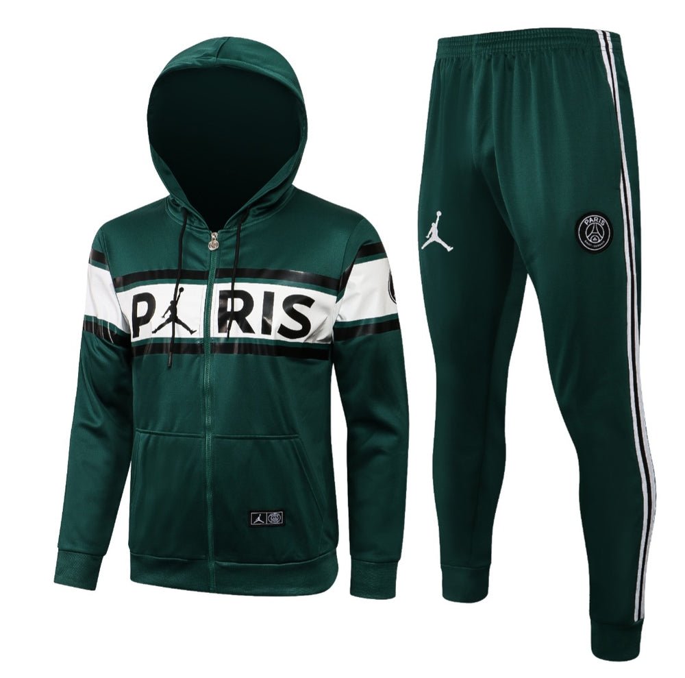 psg dark green and white premium Football Tracksuit