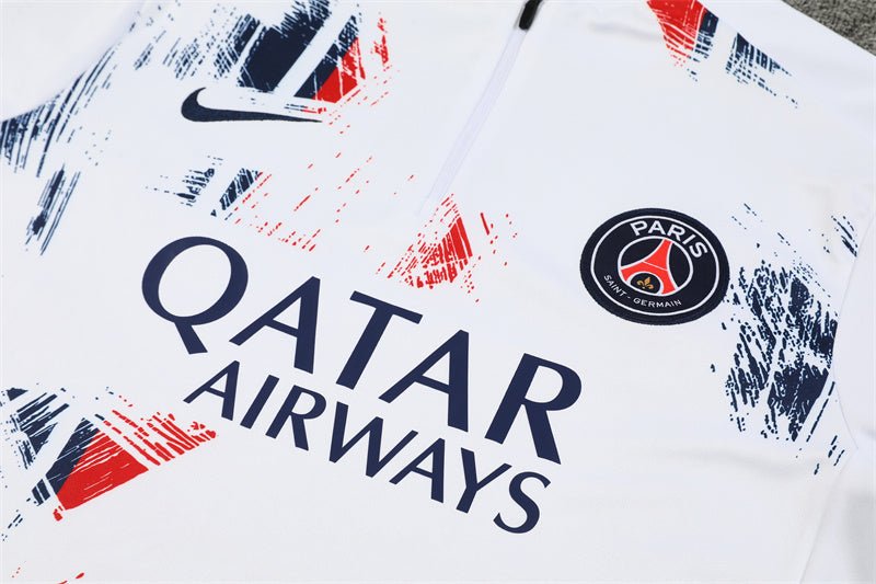 psg parisian frost white premium Football Tracksuit