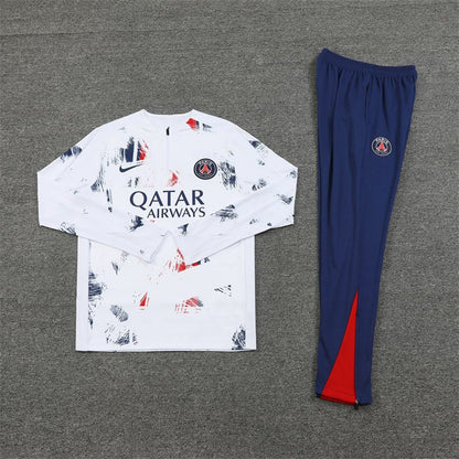 psg parisian frost white premium Football Tracksuit