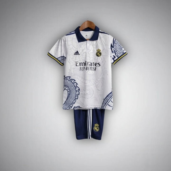 real madrid dragon blanco premium kids size kit