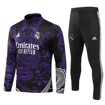 real madrid dragon morado premium Football Tracksuit