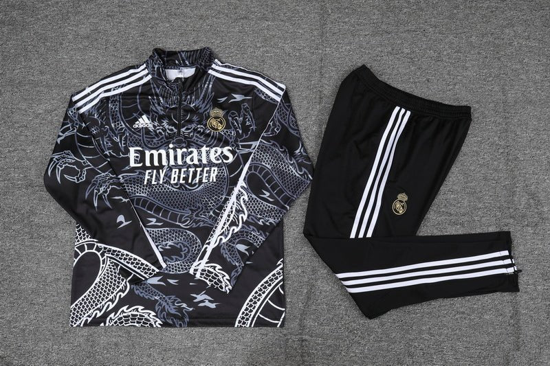 real madrid dragon negro premium Football Tracksuit