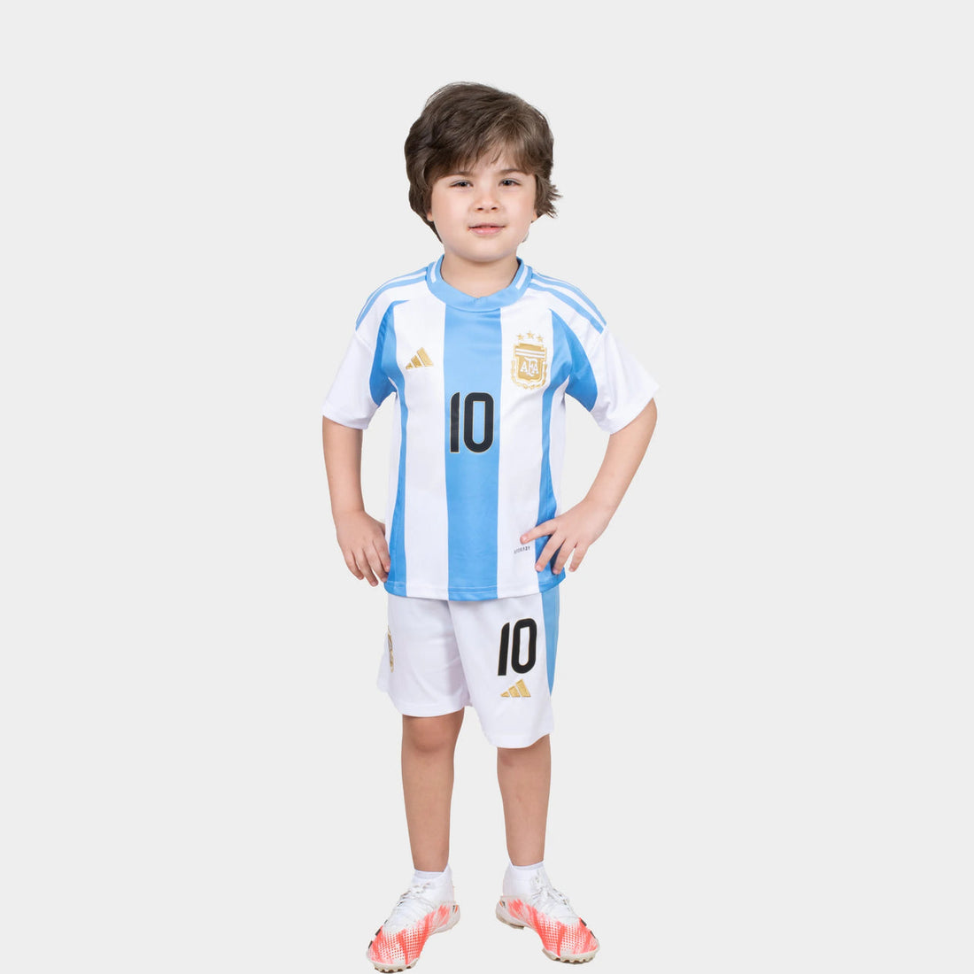 Camiseta de fútbol local de Argentina para niños 2024/2025 Messi 10