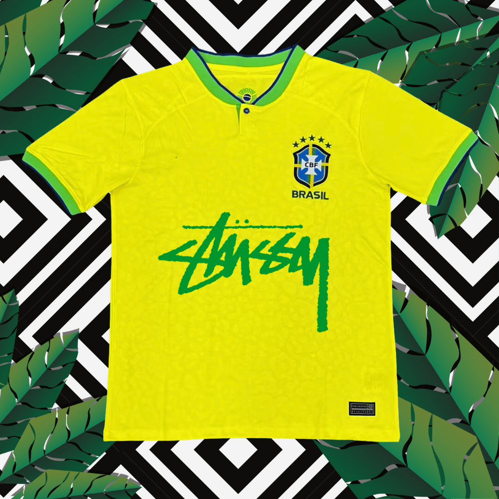 Brazil Stussy Soccer Jersey - 2025 Green Samba Edition