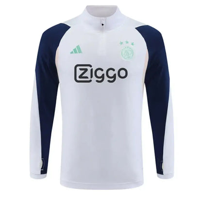 Ajax Weißer Pullover Fußball-Trainingsanzug 2023/24