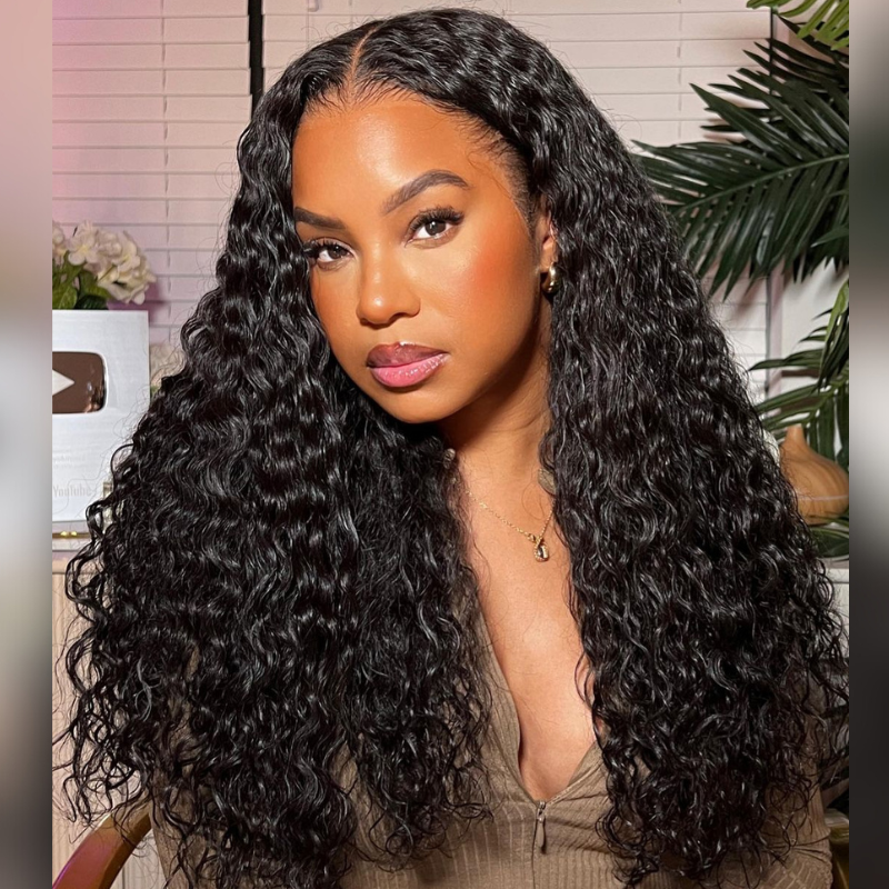 Water Wave Wet &amp; Wavy Curly Human Hair Wig - HD Lace Wigs